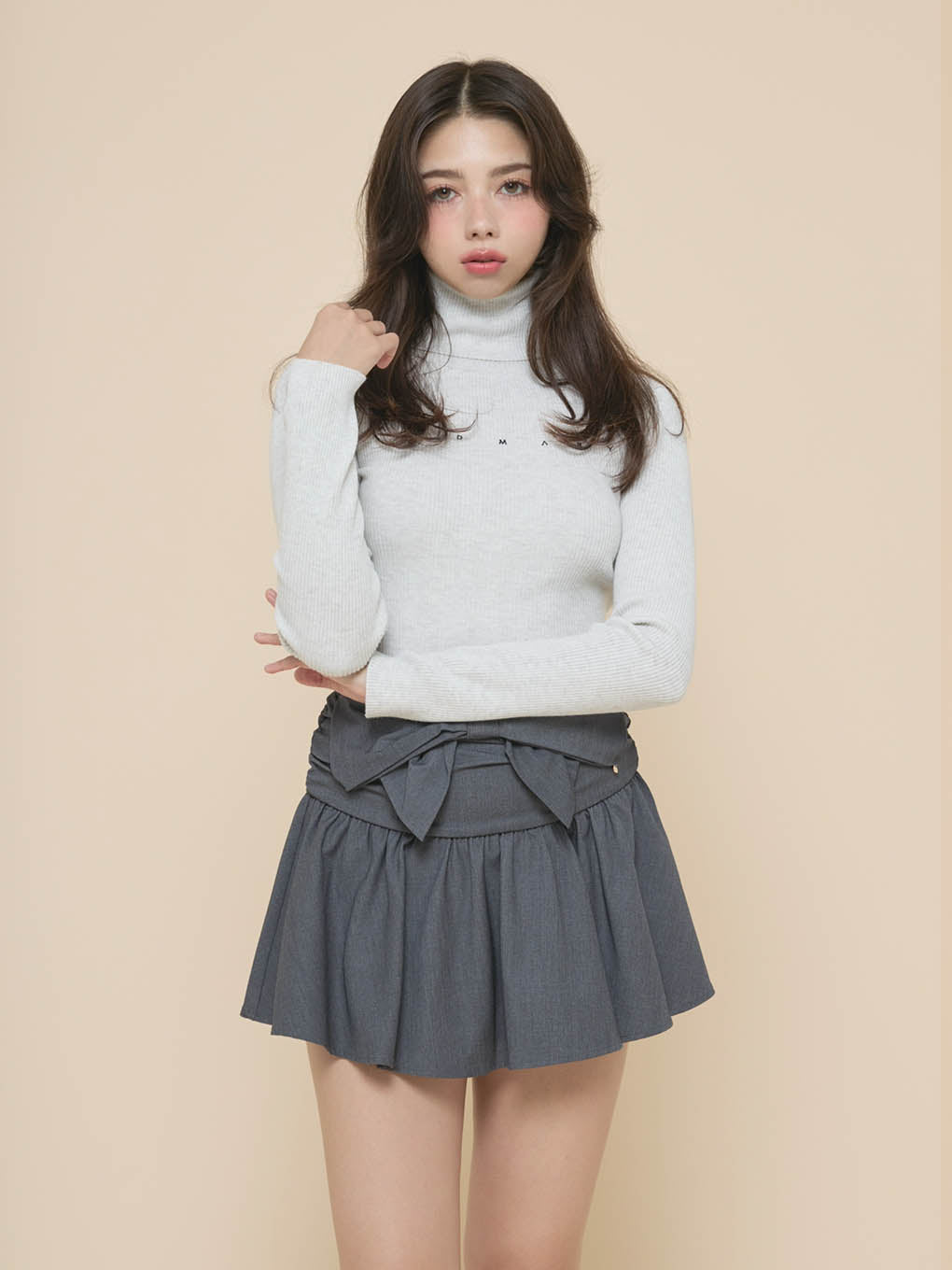 ANDMARY】Liz ribbon mini skirt