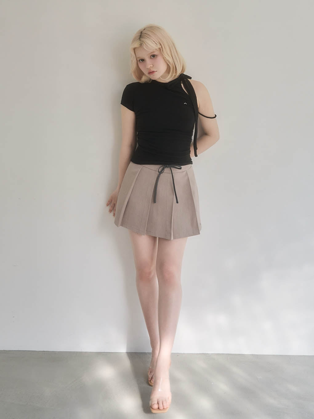 ANDMARY】Rain pleats mini skirt