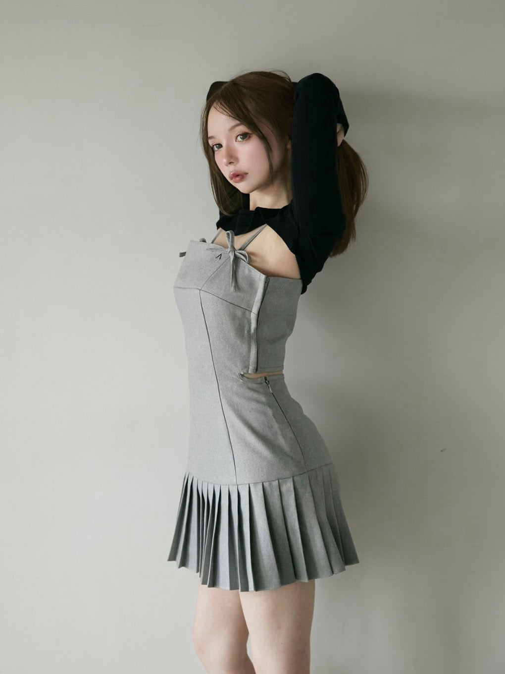 ☆タイムセールandmary Aine set mini dress beige ANDMARY Aine set