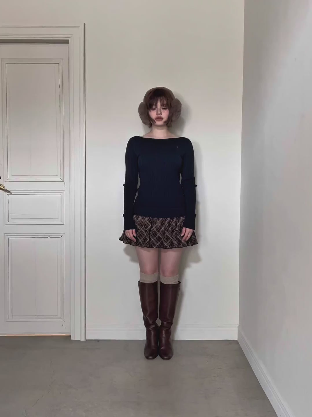ANDMARY】Nina check mini dress