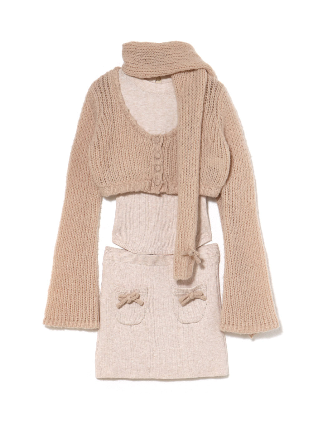 ANDMARY】Zoff muffler knit set up