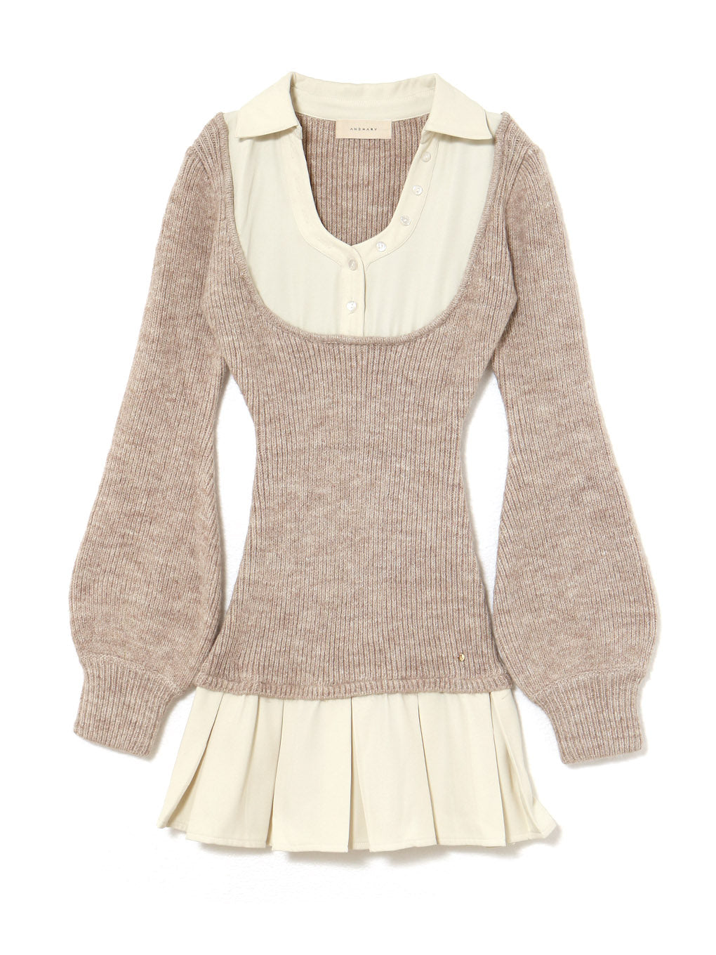 andmary Demi layered mini dress ベージュ 【公式通販】