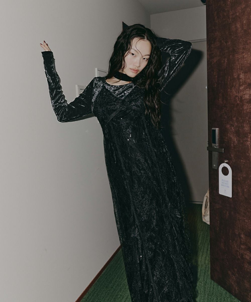 sparkle lace velour dress | ANDRESD