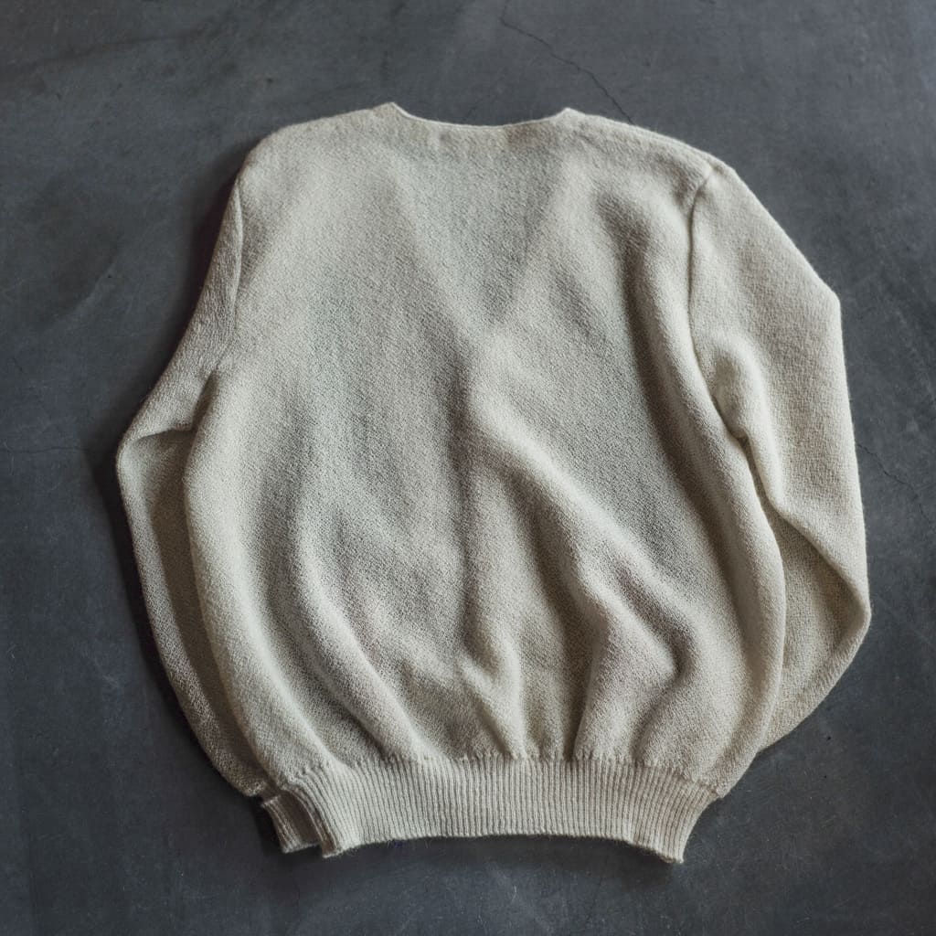FANNI LEMMERMAYER V NECK CARDIGUN - 2PLY ALPACA - OFF WHITE