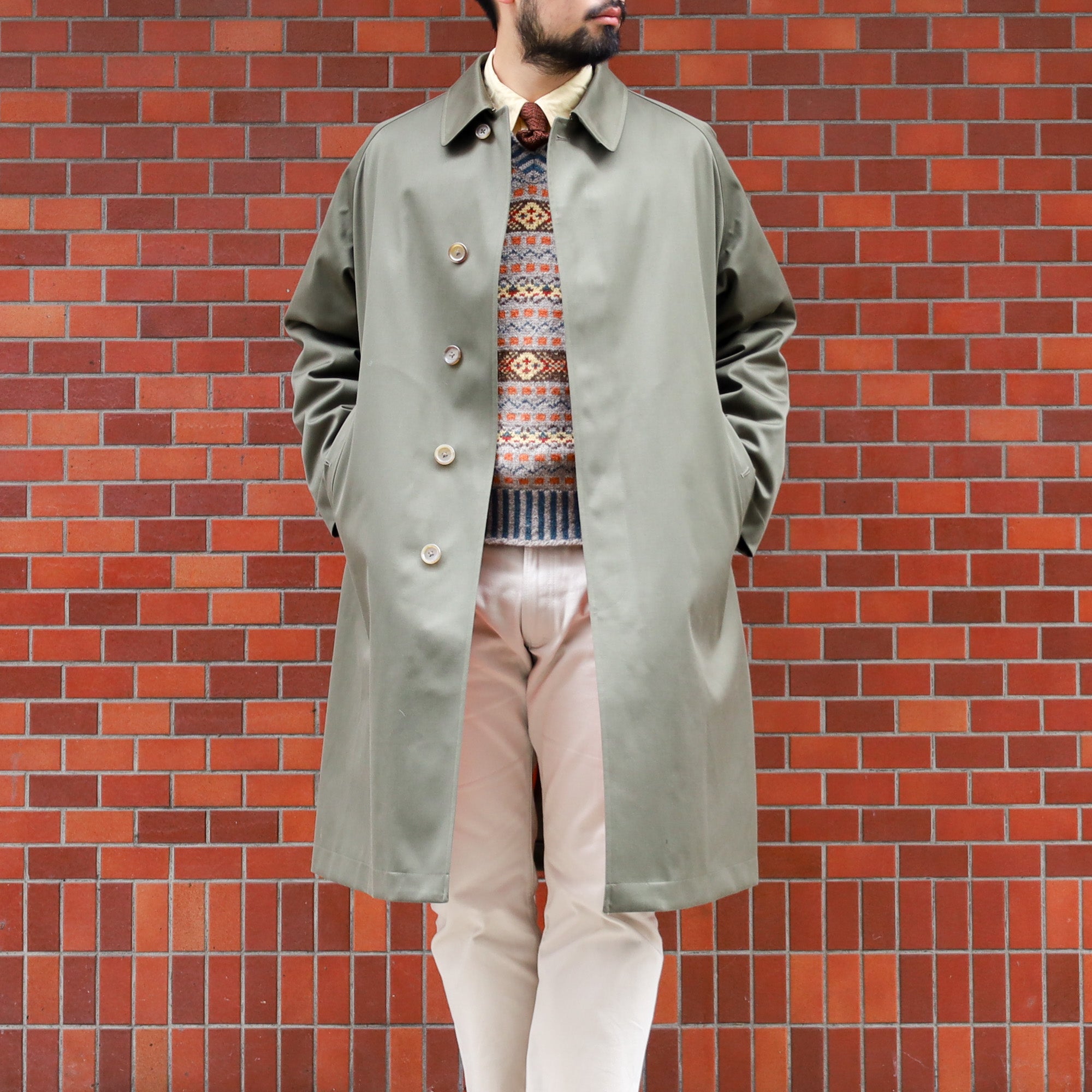 SINGLE RAGLAN COAT Ⅸ VINTAGE FRENCH SATEEN with LINER – ANATOMICA