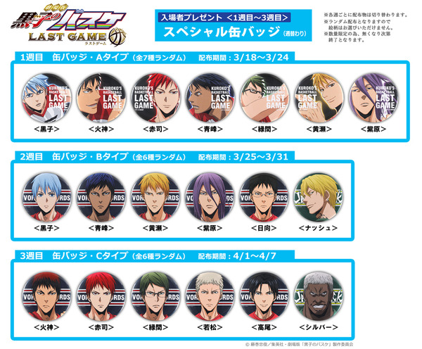 黒子のバスケ LAST GAME 半券応募プレゼントキャンペーン イラスト