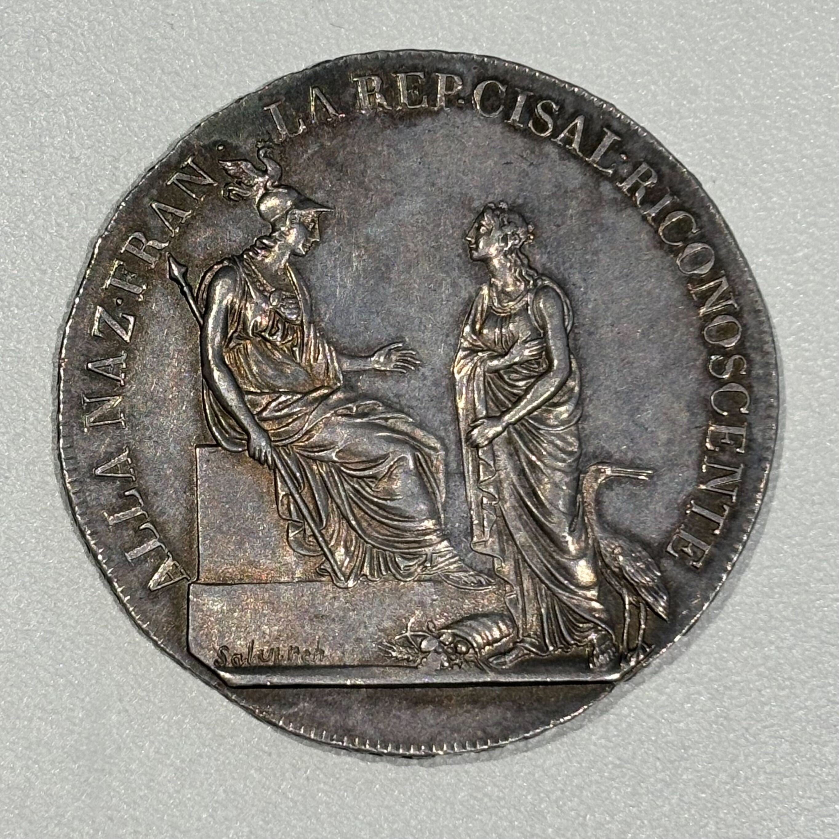 1799年 イタリア キサルピナ共和国スクード6リレ銀貨 UNC 未鑑定 | 港