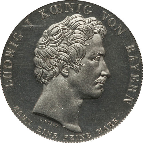 1825年ルートヴィヒ1世戴冠記念ターラー銀貨 | 古銭の森