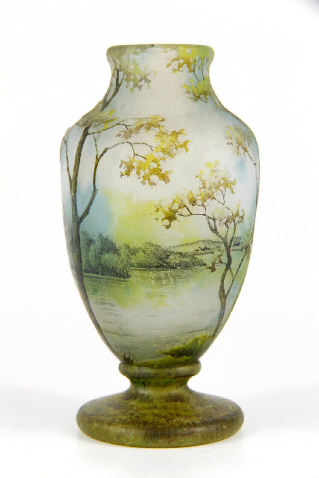 12cm ドーム ナンシー 冬景色 鉢 ボウル 美品 花器 アール ヌーボー