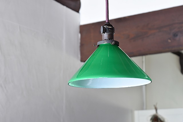 スモールチェンジ様昭和レトロモスグリーンカラー色ランプシェード傘