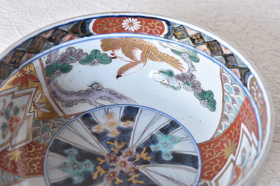 伊万里 色絵 老松と鷲 二重高台 鉢 小 - 生活骨董と古布のアンティーク