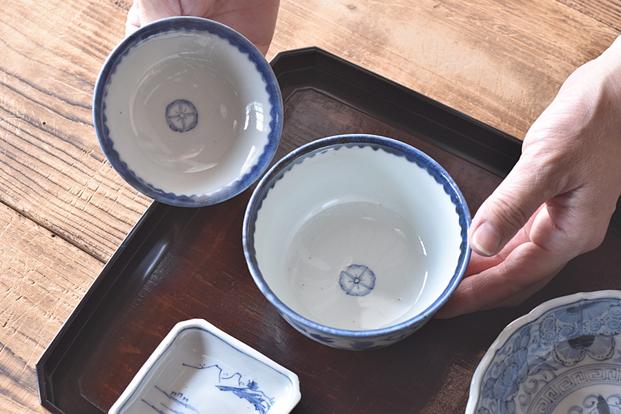 古伊万里 手描き染付陶壺 蓋付き 骨董 古伊万里 手描き染付陶