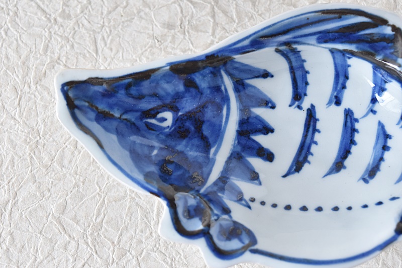 染付 古染付魚形向付 幸兵衛窯 5客セット - 生活骨董と古布の