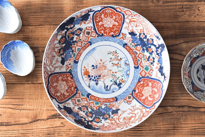 ① 大聖寺伊万里 古伊万里 伊万里 豆皿 江戸期 5客 色絵 ① 大聖寺伊万里