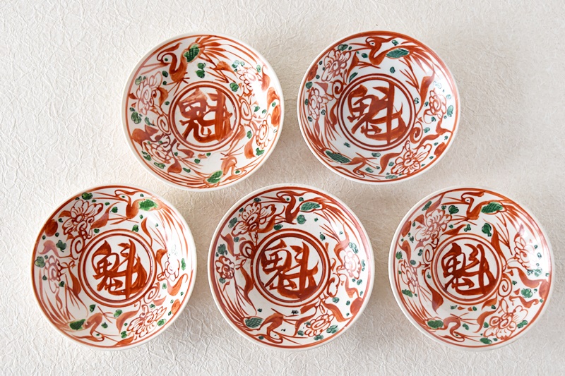 f300 技工名品 古渡 時代物 明代 州窯 五彩山水文 平鉢 呉須赤絵 鉢 横