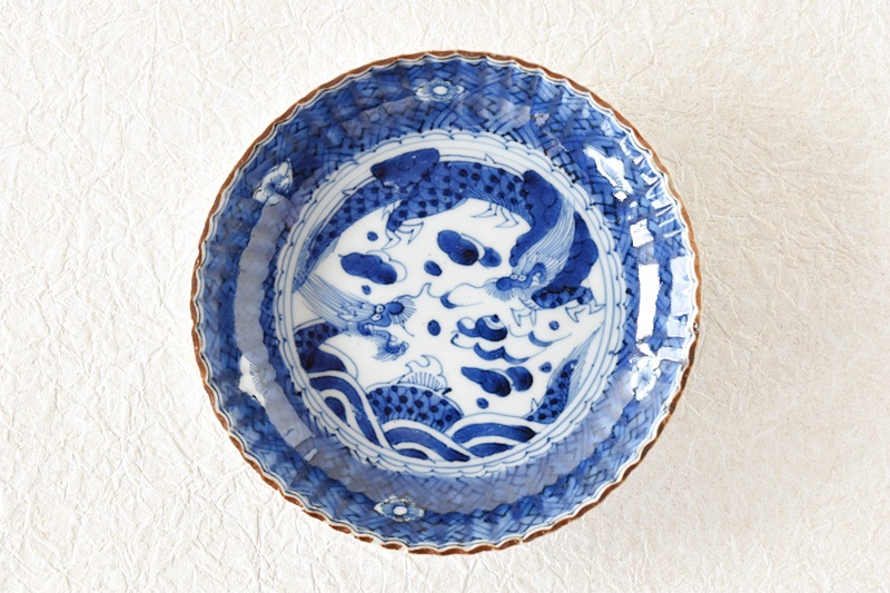 古伊万里 染付 雲龍文香炉 ？？ 古伊万里焼 雲龍文 大鉢27cm 経年