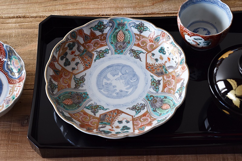 有田焼 伊万里焼 古伊万里 6寸皿 金彩 なます皿 小皿 小鉢 浅鉢 5客