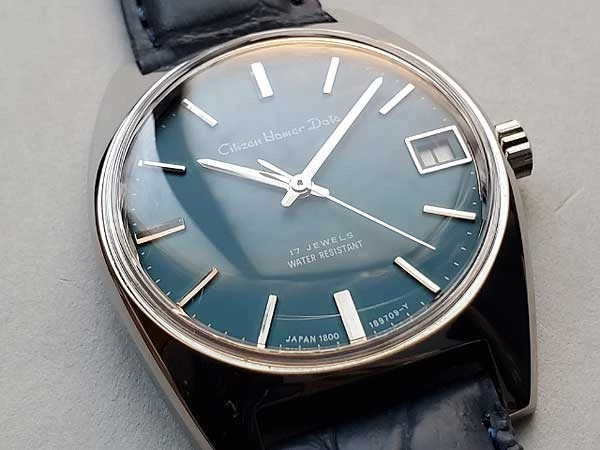JA-2187| シチズン ホーマーデイト 3針デイト マリンブルーカラー文字
