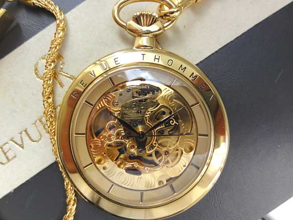 レビュー・トーメン 懐中時計 自社キャリバー搭載 手巻 両面スケルトン