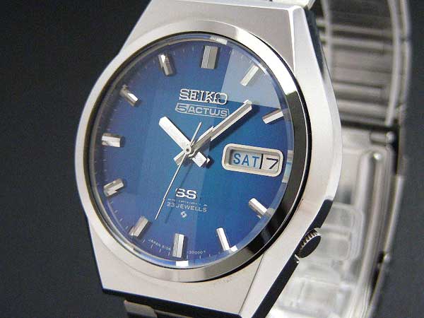 セイコー ファイブアクタス 5ACTUS ブルーダイヤル カットガラス