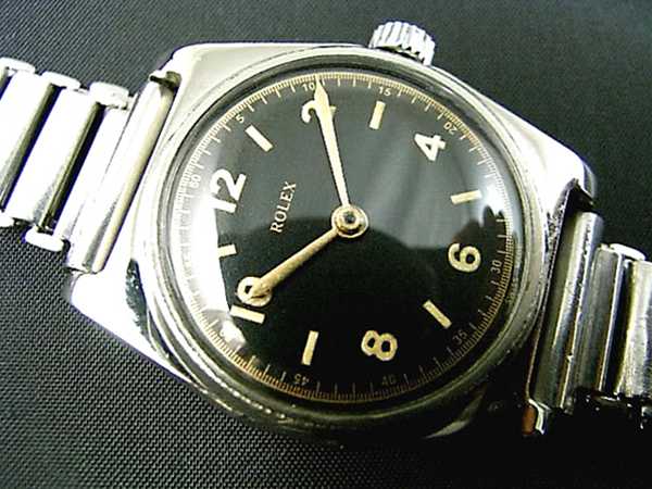 ロレックス ミリタリー ノンオイスター 黒文字盤 バンブーブレス OH済