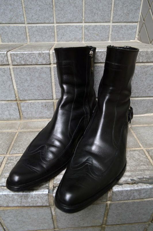 Dior Homme ディオールオム】サイドジップレザーヒールブーツ