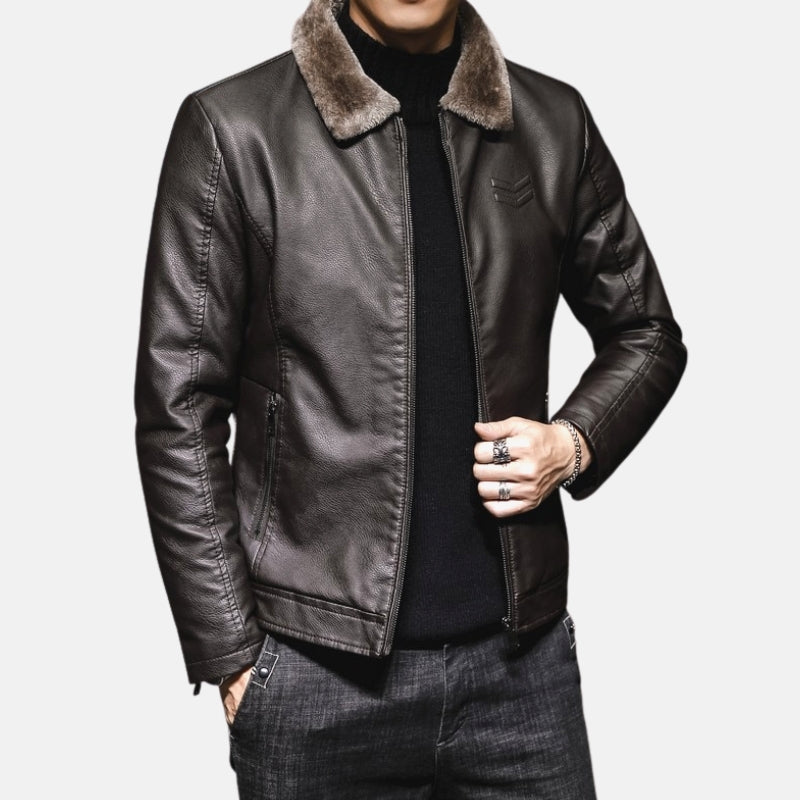 Antonios Combat Leather Jacket - Comfortable & Stylish Men's Wear