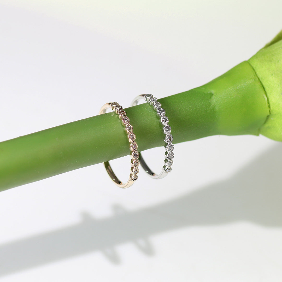 PT900 ダイヤモンド ミル エタニティ リング – anybelle