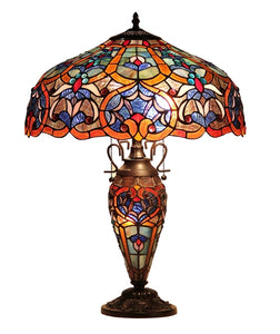 Sadie Table Lamp Tiffany Victorian 3-Light Double Lit 18