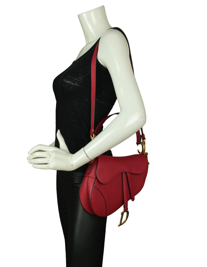 Christian Dior Red Calfskin Saddle Bag w/ Strap – ASC Resale