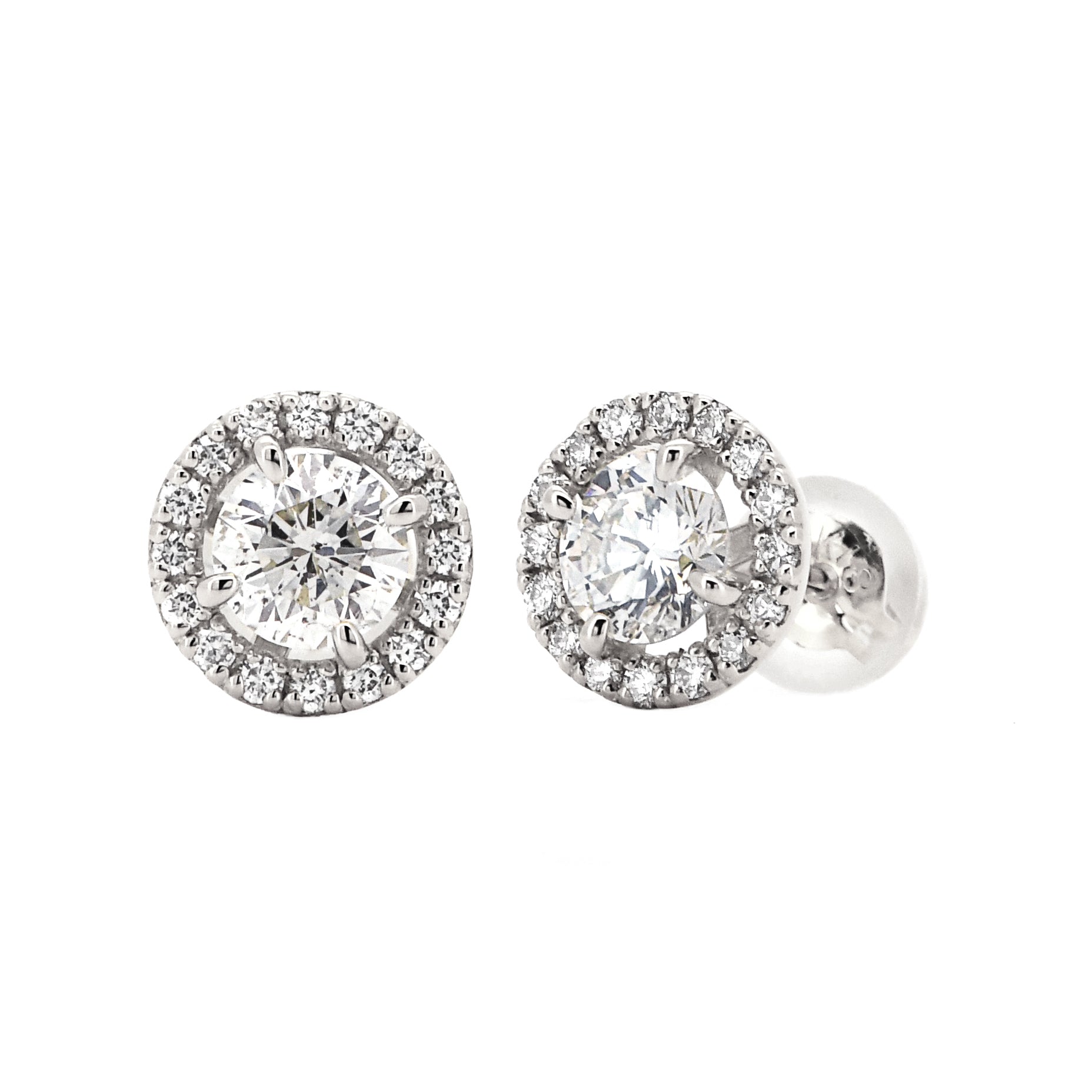 取り巻き ダイヤモンド ピアス 合計0.7ct K18YG Pt APS033C 鑑定書付き