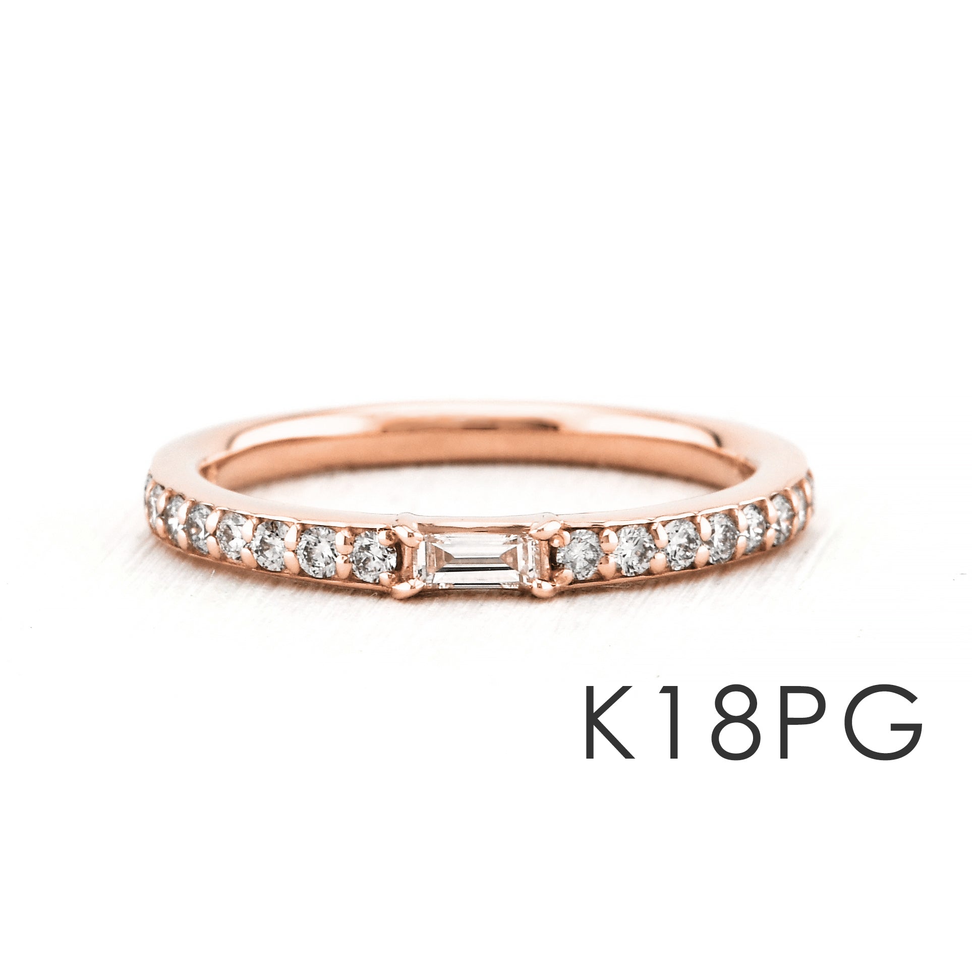 価格改定対象品】バゲットカット ダイヤモンド 計0.30ct K18YG K18PG