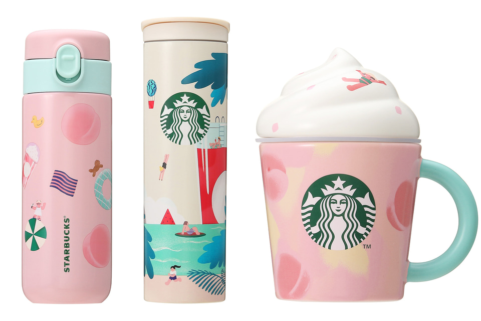 スターバックス、ピーチ・スイカデザインのボトル/タンブラー/マグなど