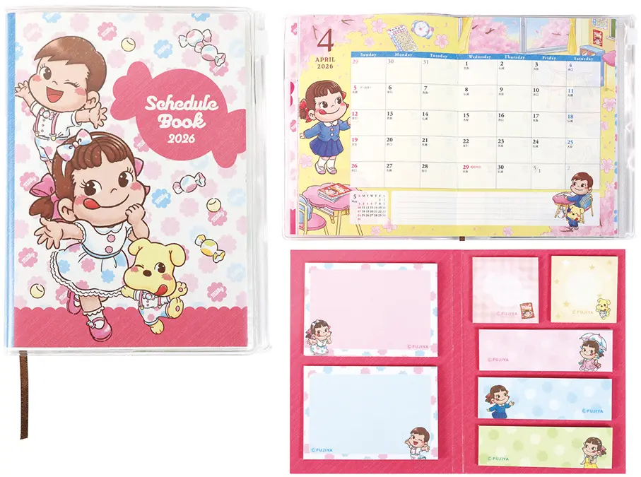 不二家「創業115周年」キャンペーンで“ペコちゃん”の手帳・スプーン