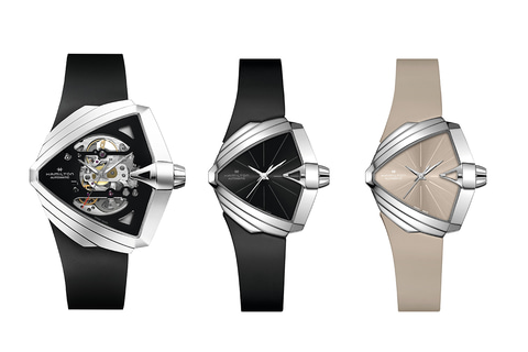 ハミルトン「ベンチュラ」に大型スケルトンダイヤルや小型モデル