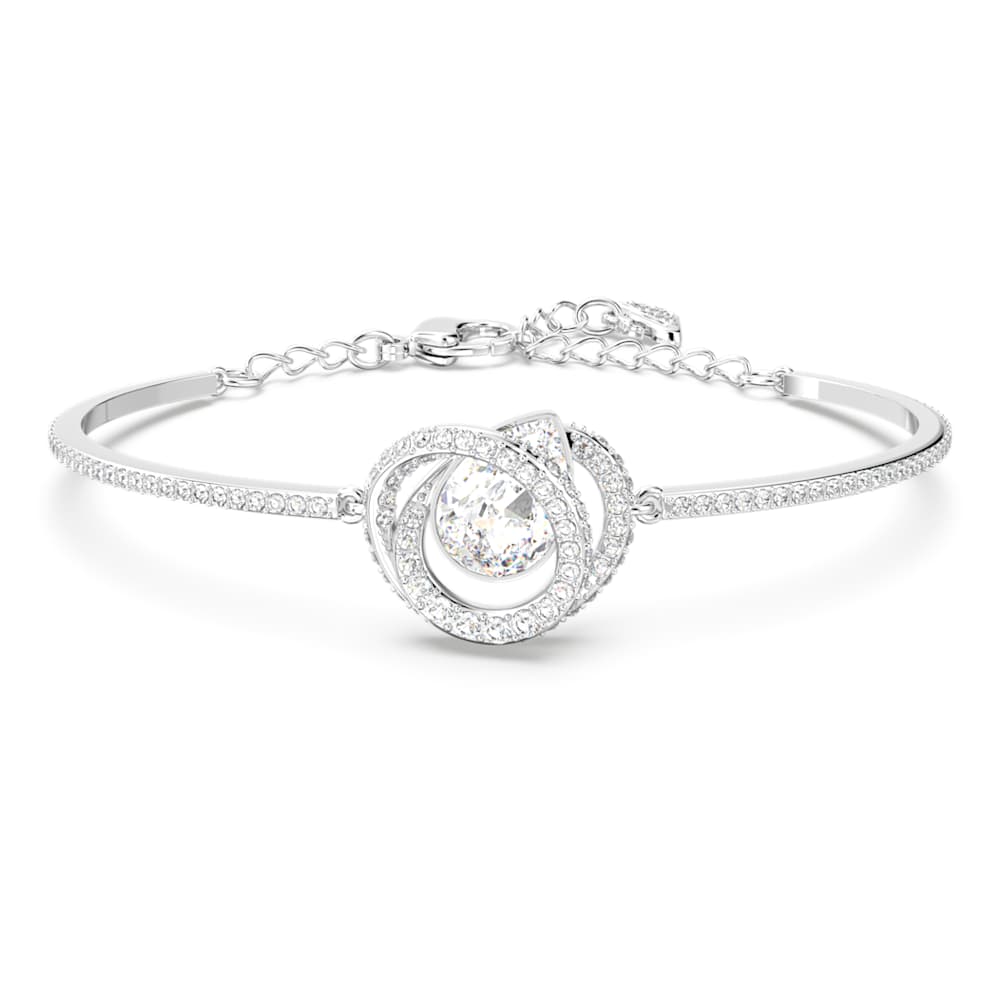 Generation bangle, White, Rhodium plated | Swarovski
