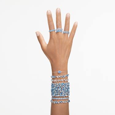 Matrix Vittore ring, Round cut, White, Silver-tone finish | Swarovski