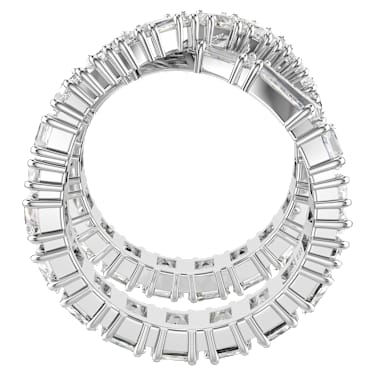 Hyperbola ring, Infinity, White, Silver-tone finish | Swarovski