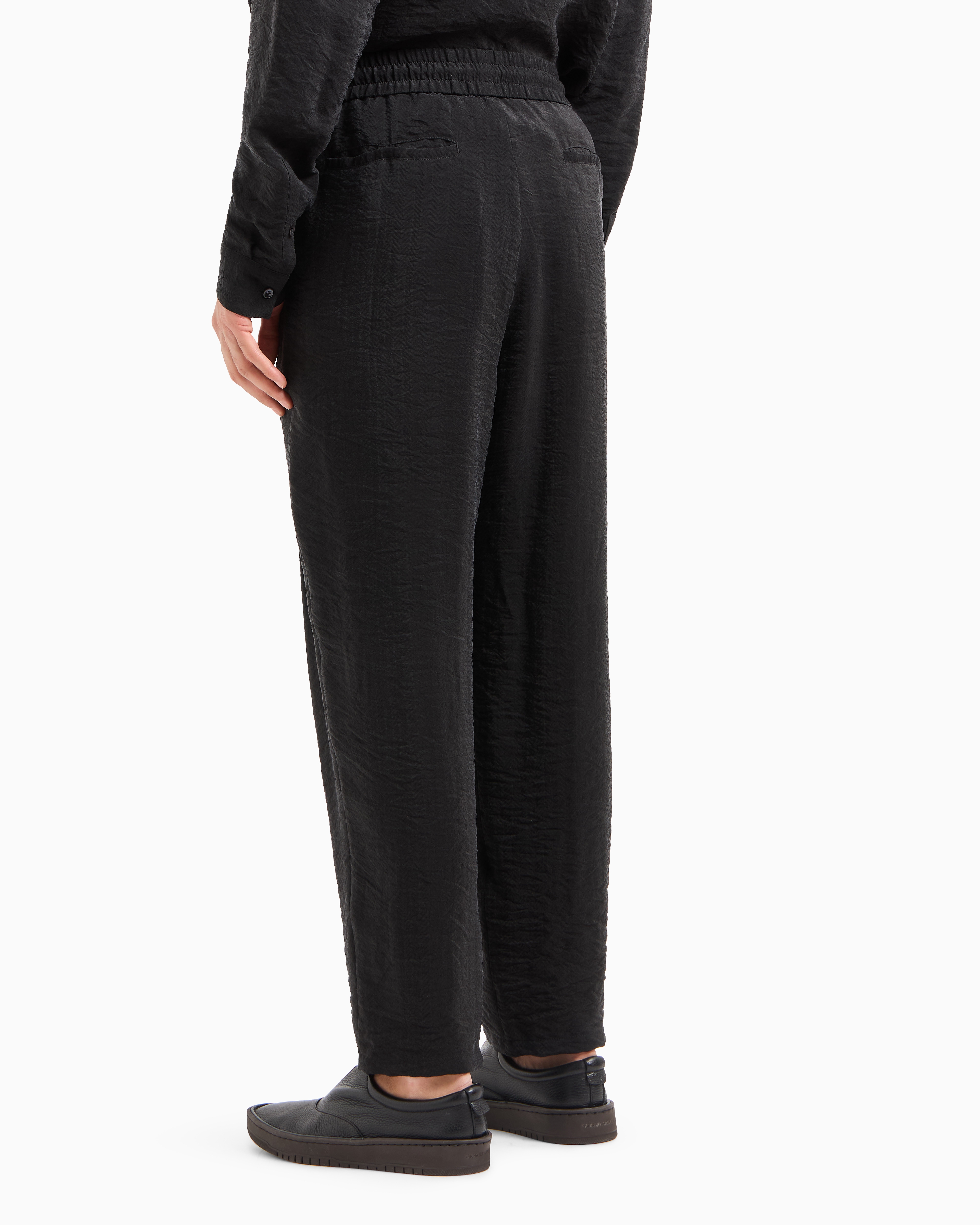 ノータックパンツ キュプラ ジャカード | Giorgio Armani