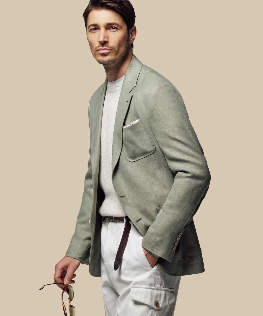 BRUNELLO CUCINELLI ベージュ チェック柄 ビジネスジャケット