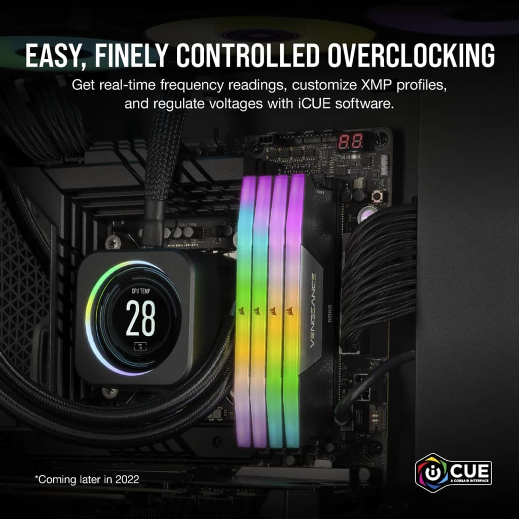 VENGEANCE® RGB 48GB (2x24GB) DDR5 DRAM 5600MHz C40 Memory Kit — Black
