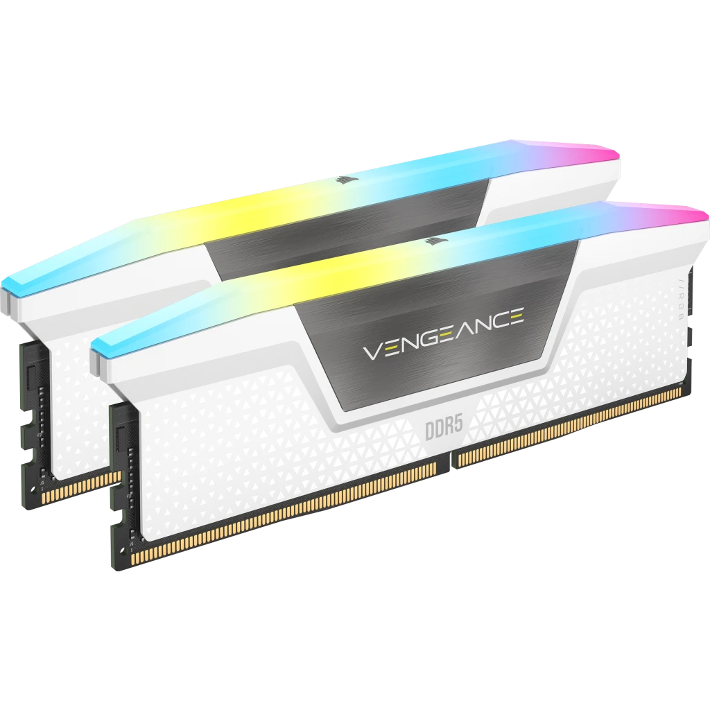 VENGEANCE® RGB 32GB (2x16GB) DDR5 DRAM 5200MHz C40 Memory Kit — White