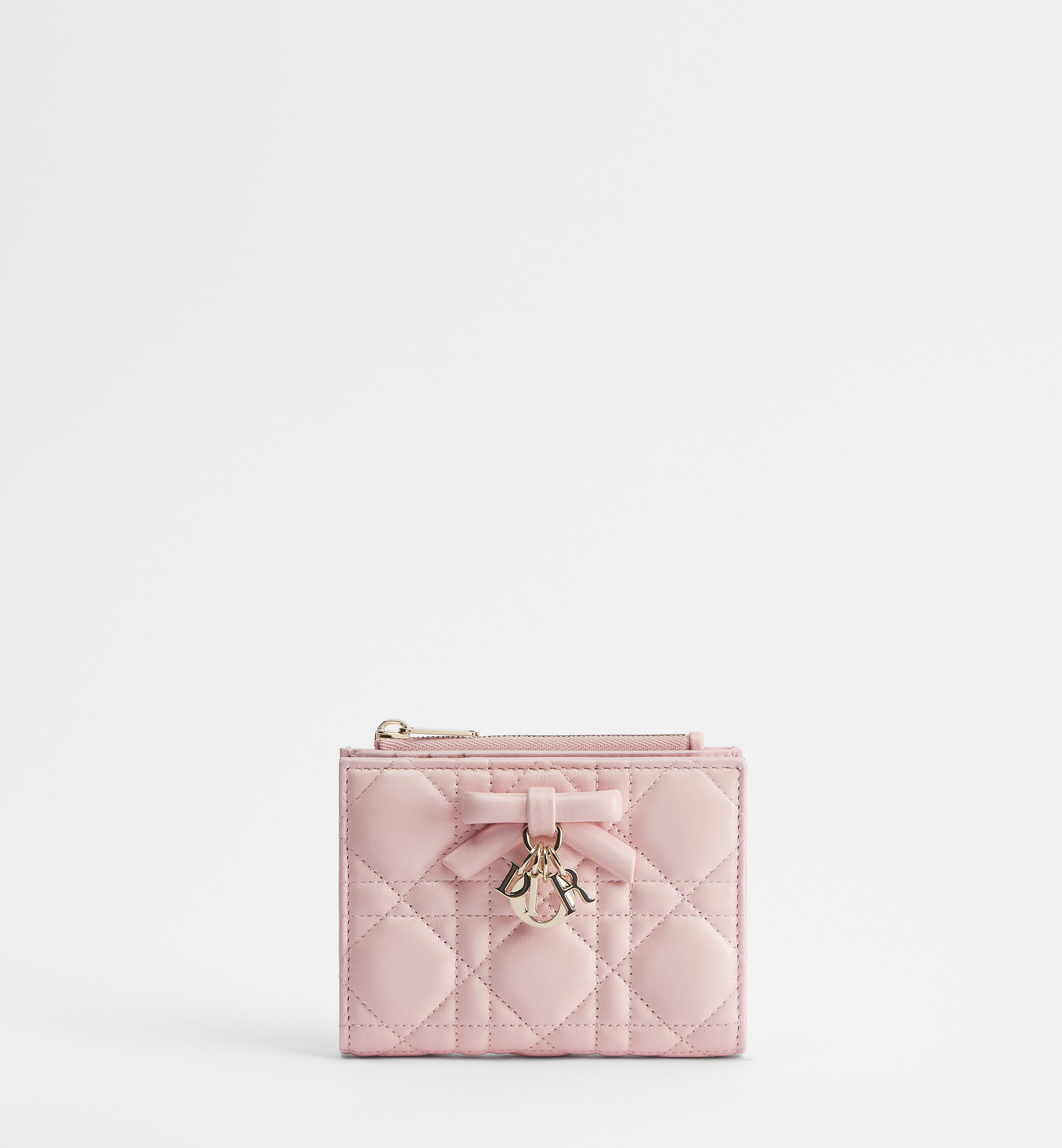 Lady Dior Dahlia Wallet Rose Soupir Cannage Lambskin | DIOR