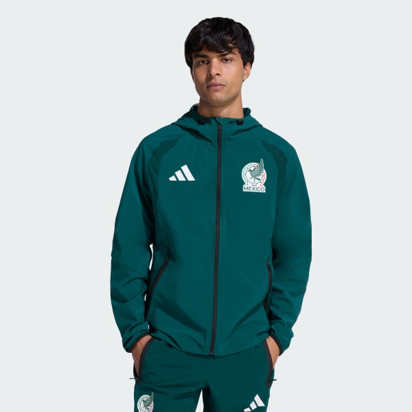adidas Mexico Tiro Travel Full Zip Windbreaker - Green | Free