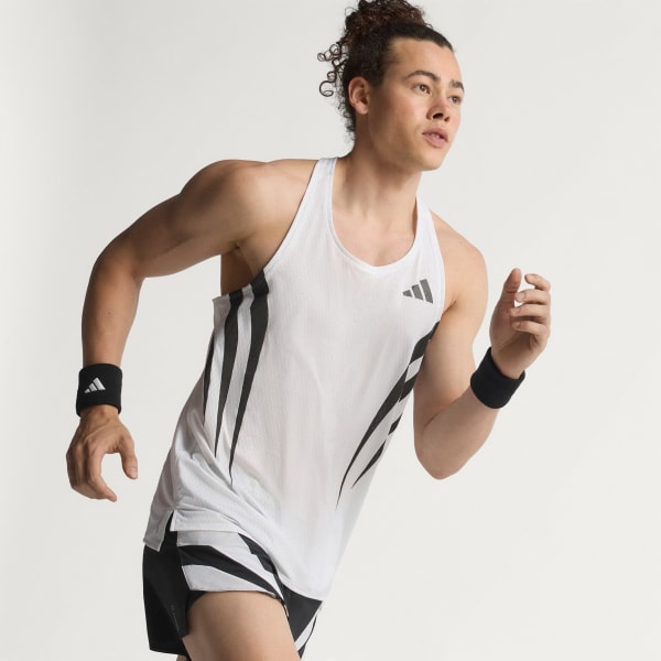 アディダス Adizero アーカイブ ランニングシングレット - ホワイト