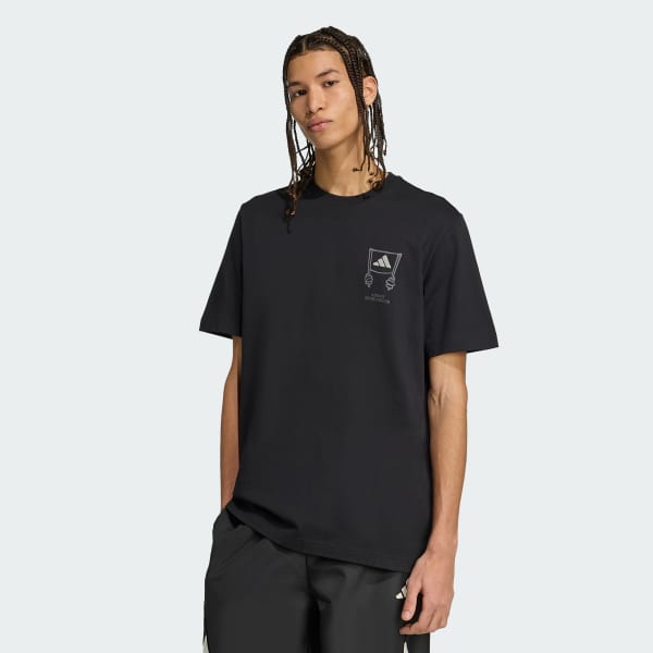 adidas Stadium Crowd Loose Graphic Tee - Black | Free Shipping