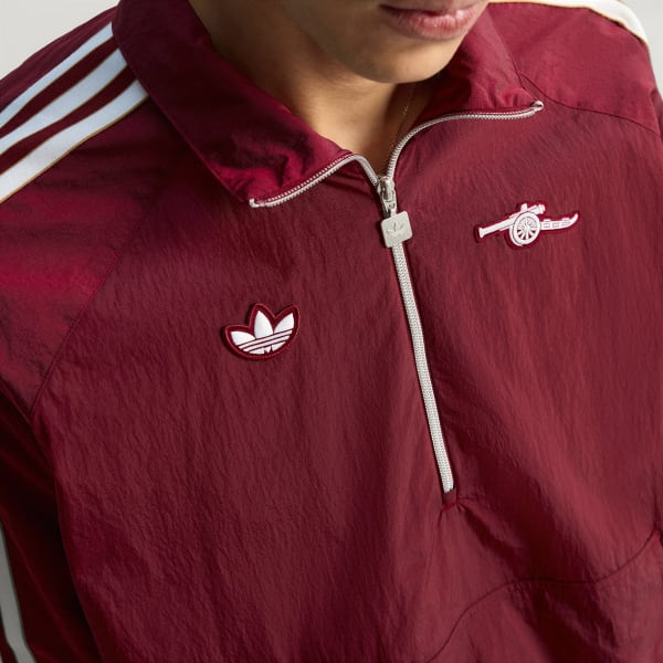 Adidas バーガンディ ハーフジップジャージ アーセナルXL 当日発送可