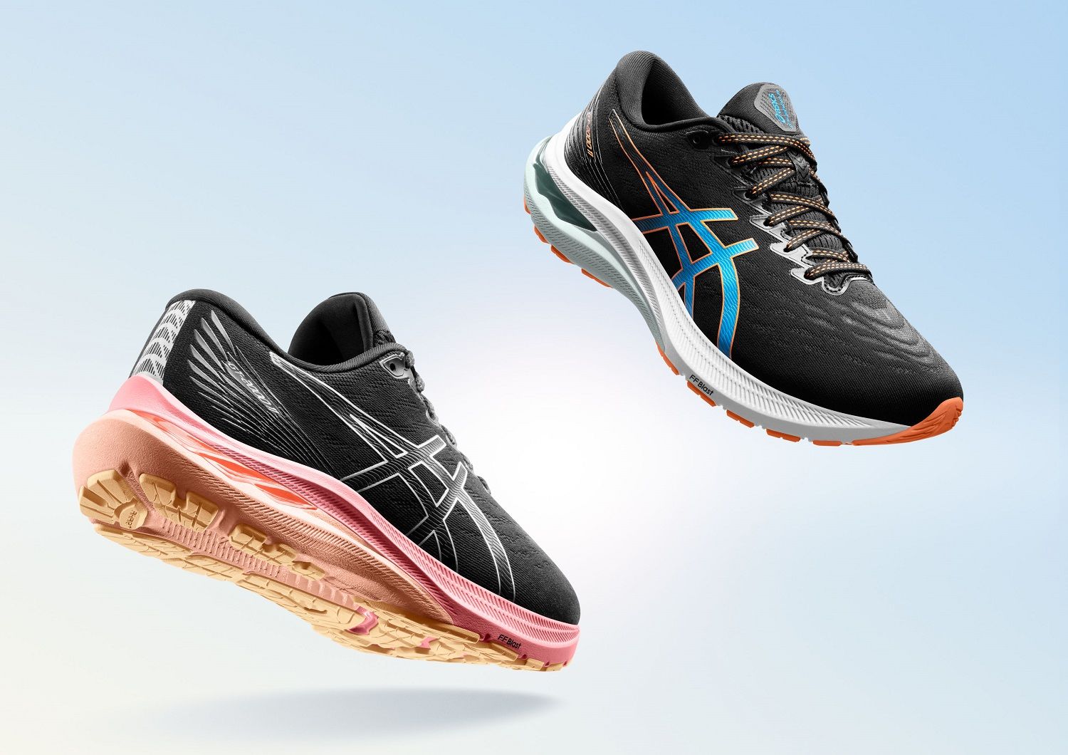 安定性や軽量性に加え、前方向への推進力を高めたランニングシューズ