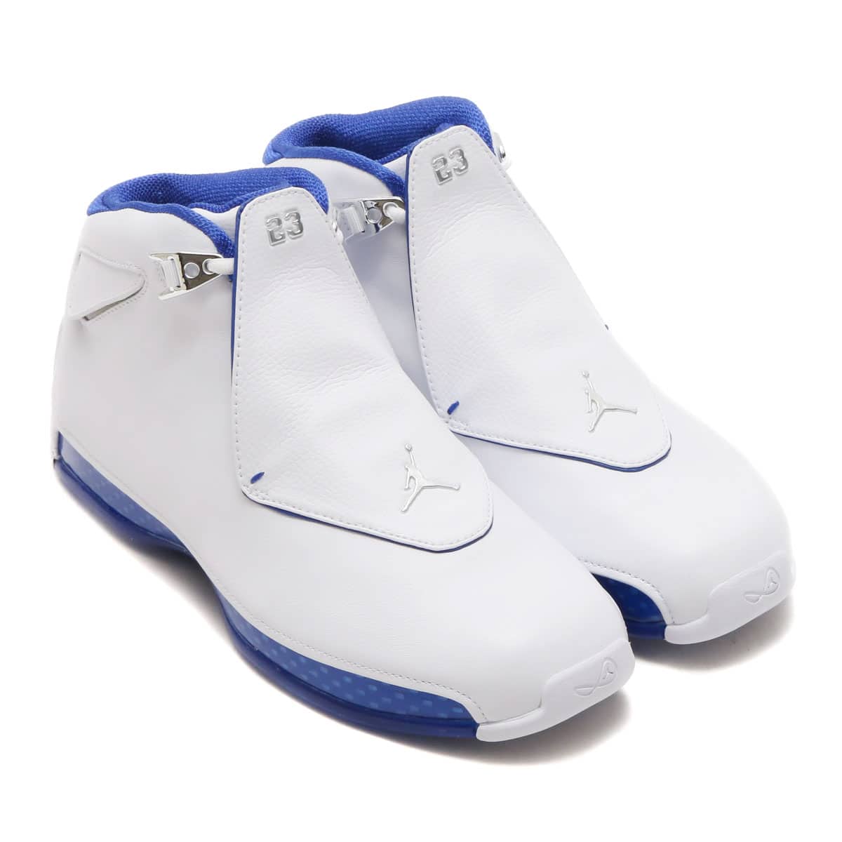 JORDAN BRAND AIR JORDAN 18 RETRO WHITE/METALLIC SILVER-SPORT ROYAL