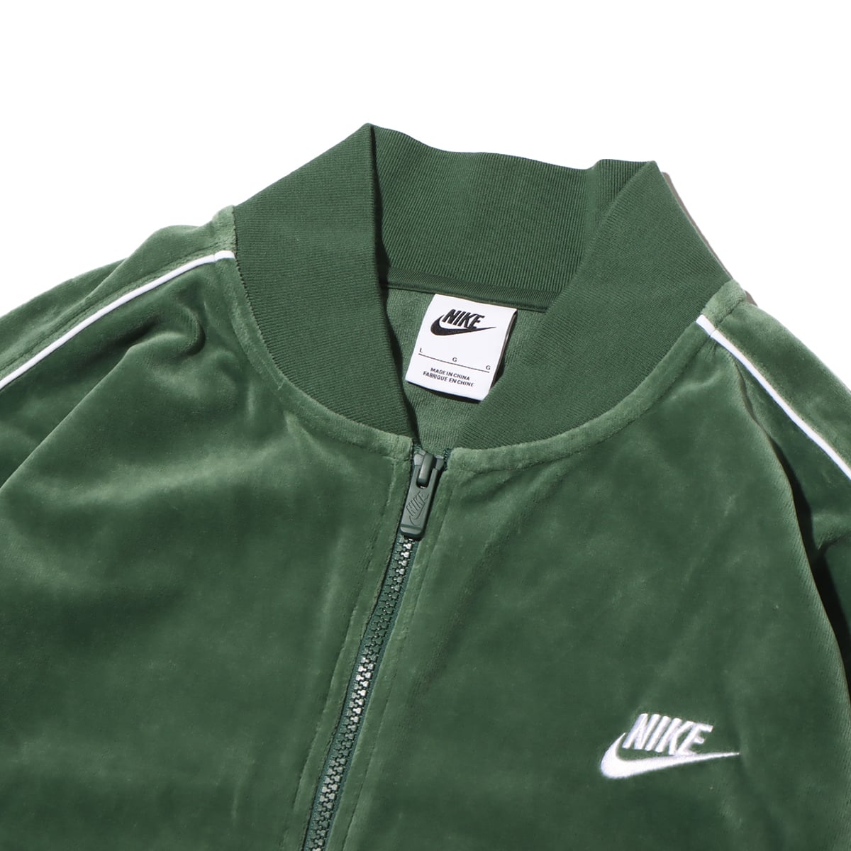 NIKE AS M NK CLUB VELOUR JKT FIR/WHITE（ナイキ クラブ ベロア